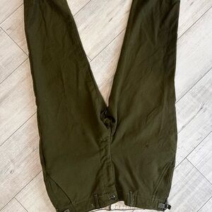 Green Chinos with Tapered Legs and Elastic Cuffs